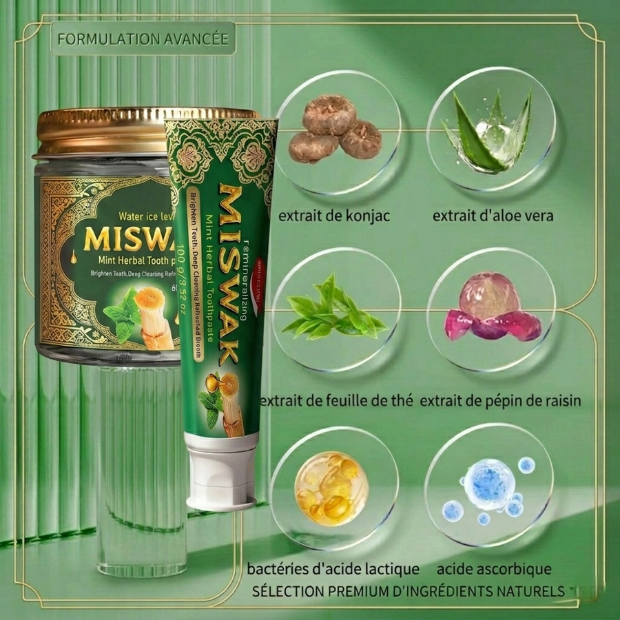 Miswak Pack Premium Tube et Poudre – Pureté Naturelle pour Vos Dents
